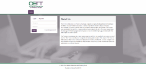 Screenshot of OETT funding application website login page